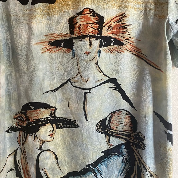 Citron for Santa Monica 100% Silk Short Sleeve Maxi Dress Medium - Picture 6 of 6